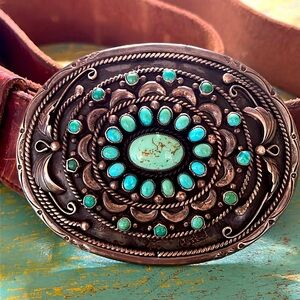 Vintage AL JOE Navaho turquoise belt from the 70’s.